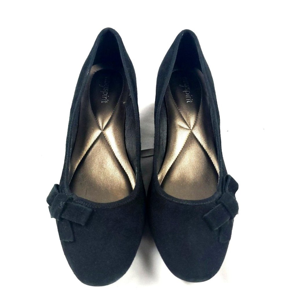 Easy Spirit Women's Loafers Black Suede Wedge Heel